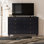 Armoire à huit tiroirs en bois d'hévéa noir 47,24 po