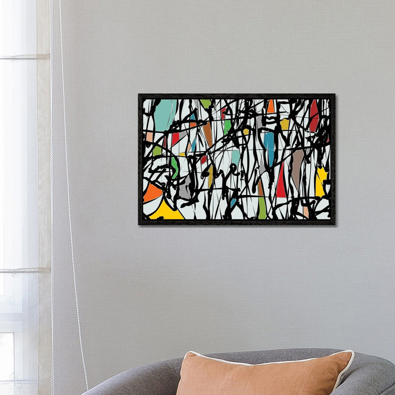 Pollock Wink III by Angel Estevez - Print on Canvas, 66.04 cm H x 45.72 cm W, Black Framed