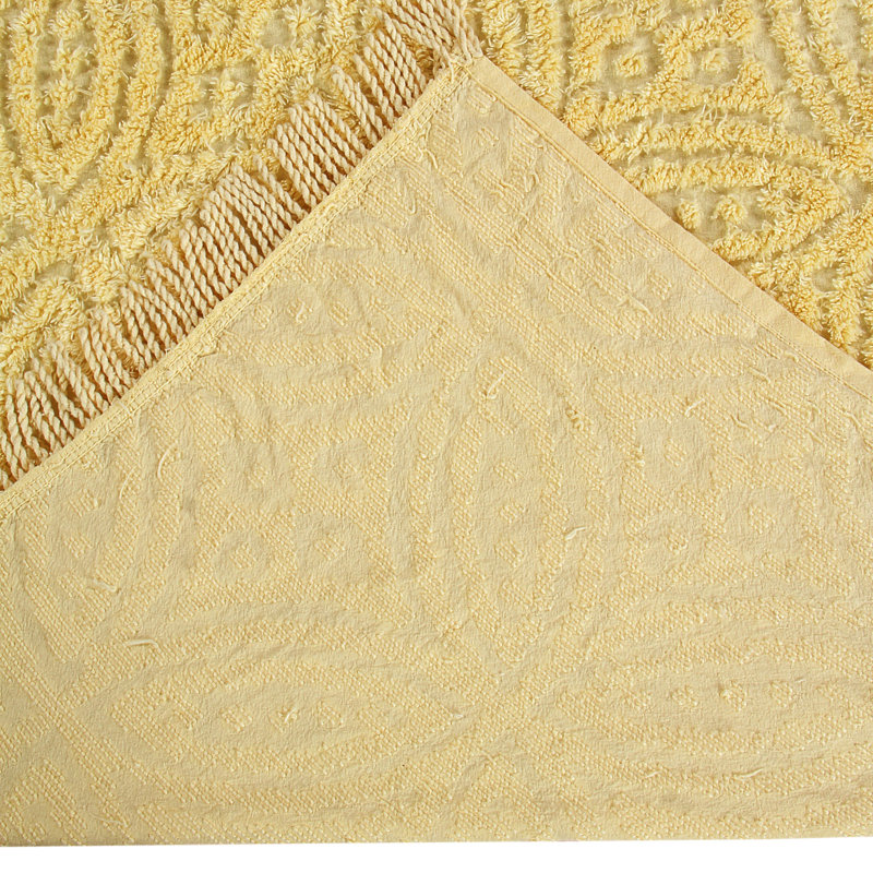 Couvre-lit / couvre-lit double à double anneau 100% coton, Jaune, Ensemble de courtepointe grand