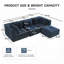 Canapé modulaire moderne avec tissu velours côtelé, assise profonde, repose-pieds mobile, passepoil perlé et conception capitonnée, aucun assemblage requis-444289956-444289976