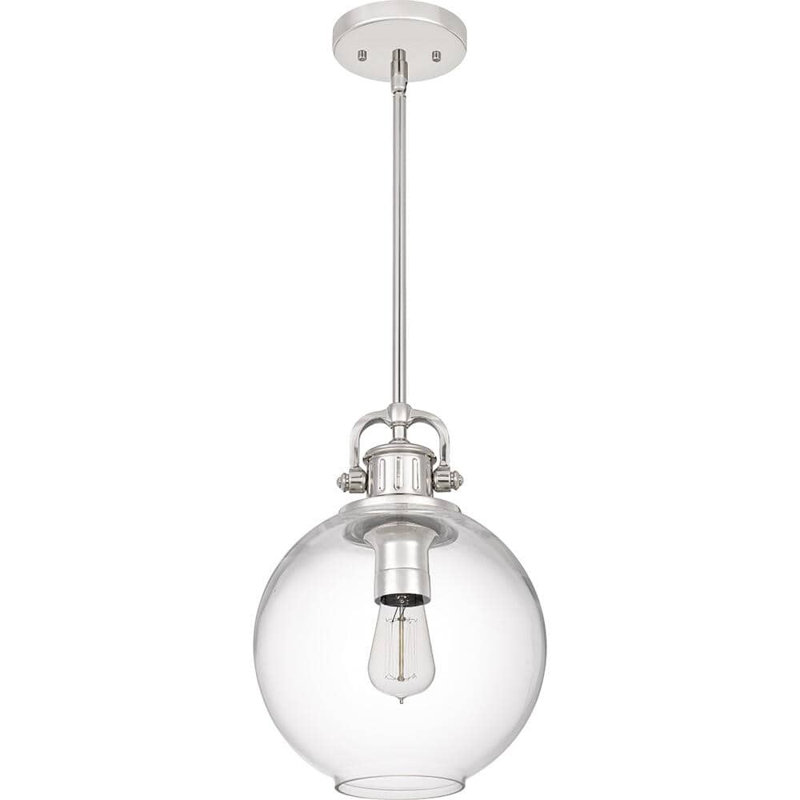 Luminaire sphère suspendu 1 lumières simple Knowle, Nickel poli