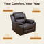Fauteuil inclinable en cuir brun, ensemble de mobilier de salon inclinable Maunal pour maison / bureau / appartement