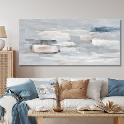 Peinture minimaliste grise, formes abstraites encadrées, décoration murale moderne grise