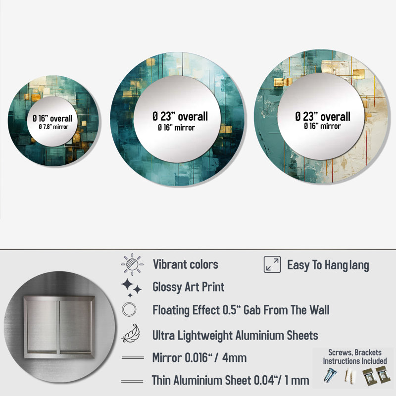 Elison Metal Round Mirror