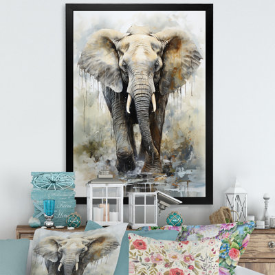 Éléphant élégant en mouvement I sur toile