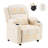 Modern Upholstered Chenille Fabric Electric Power Recliner with Massage, 360 Degree Swivel Sofa Seat with Drink Holder-1391139396