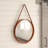 Leather Strap Hanging Wood Wall Mirror-23509694