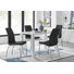 Eubanks High Gloss 4 Seat Rectangular Dining Table Set with Faux Leather Upholstered Dining Chairs