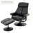 Upholstered Swivel Recliner Chair With Ottoman, 26'' Faux Leather Lounge Chair With Adjustable Backrest