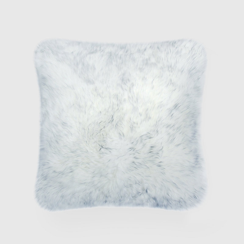 Fieldman Leather Reversible Throw Pillow, Gray/White