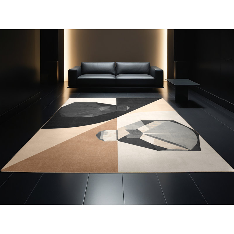 Tapis beige moelleux moelleux et doux - reliure beige, 8 x 10
