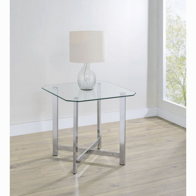 Linda Chrome Glass Top End Table