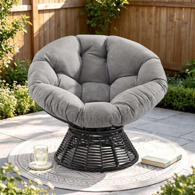 Chaise papasan pivotante avec coussin Charlcy