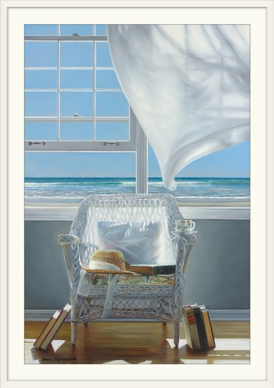 « sundrenched », impression Karen Hollingsworth, H 32 po x l 24 po x P 1 po, Cadre blanc