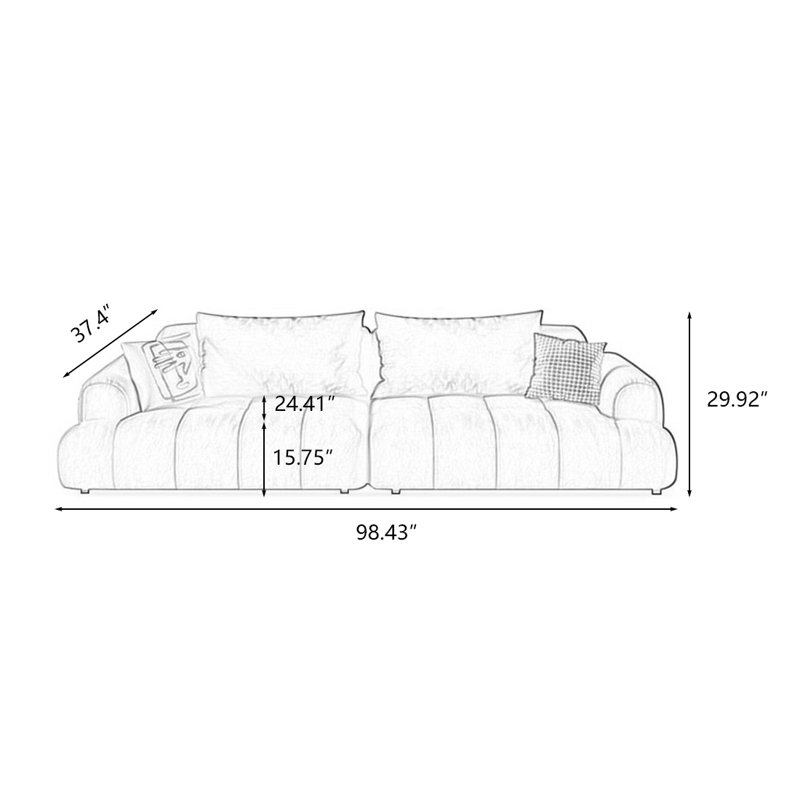 Coussin modulaire 100% polyester Coffee, Café, 3, H 29,92 po x l 98,43 po x P 37,4 po