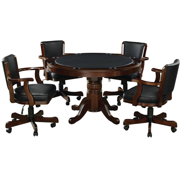 48'' Poker Table with Game Chair Set and Flip Table By RAM Game Room