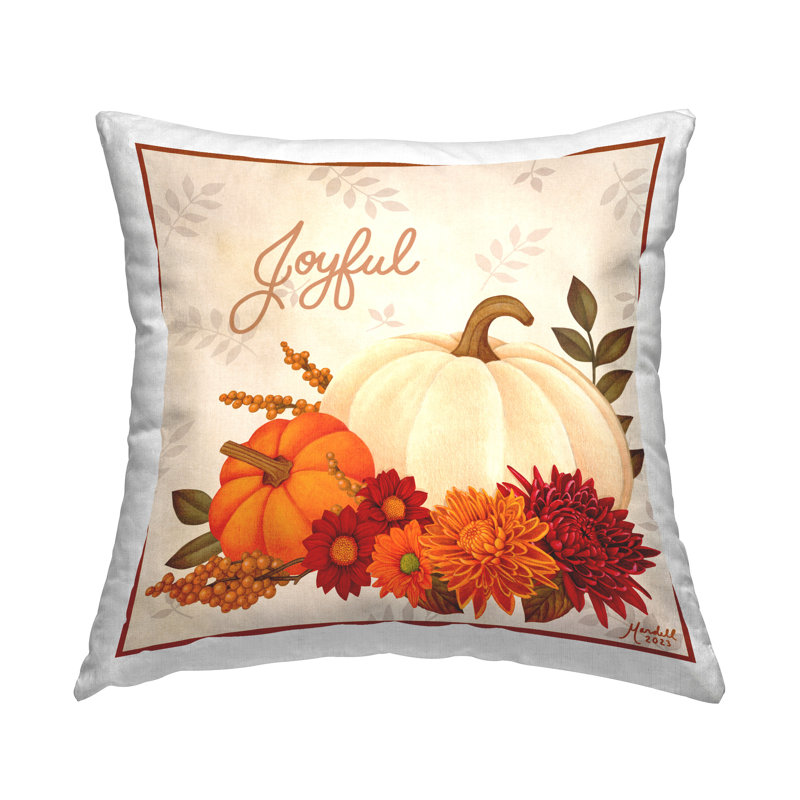 Coussin Joyful Floral Pumpkins