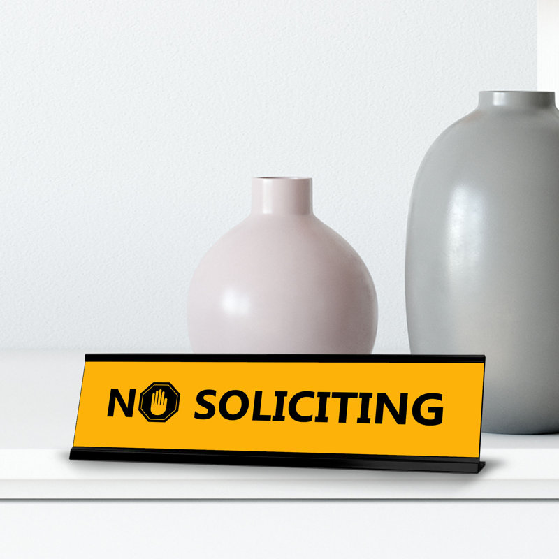 Panneau de bureau «No Soliciting»