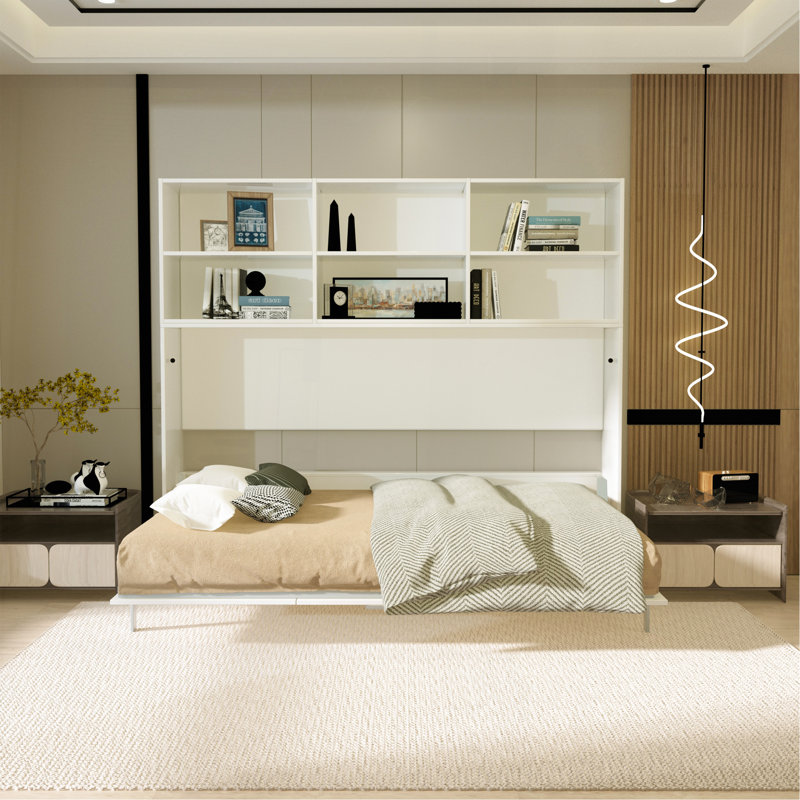 Lit escamotable horizontal simple avec rangement Mordern Design pour chambre à coucher ou chambre d'amis