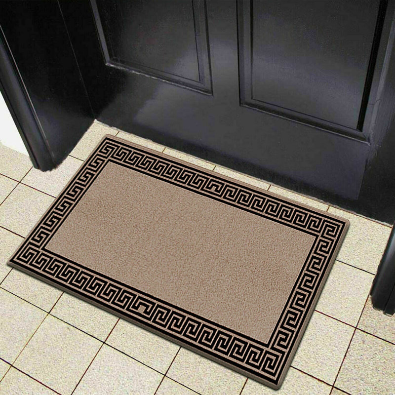 Fougeres Non-Slip Indoor Doormat, Rectangle W50 x L80 cm, Beige/Black