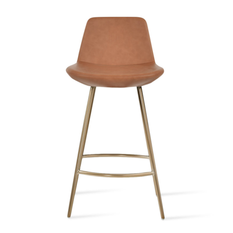 Tabouret Pera Galata, Similicuir caramel PPM