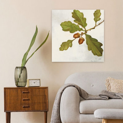 Contemporary Oak Branch Crop With Acorn Acorns Art
