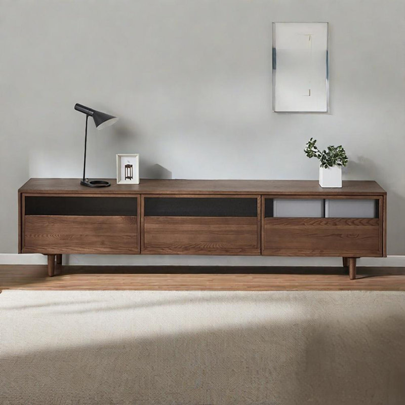 Meuble télé rétro en bois de frêne