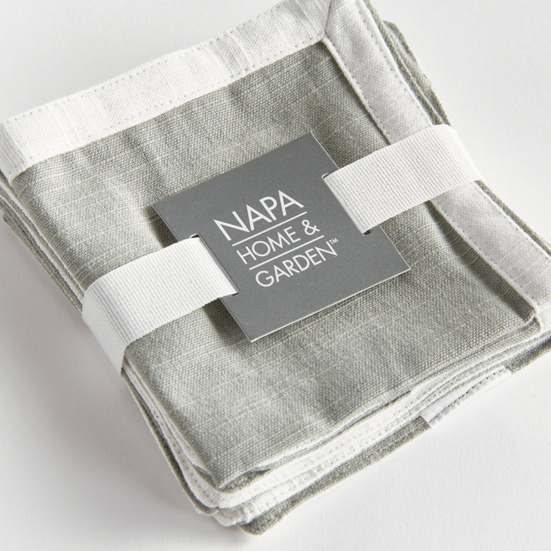 Meadowood Cotton Square Napkins, Sage Green