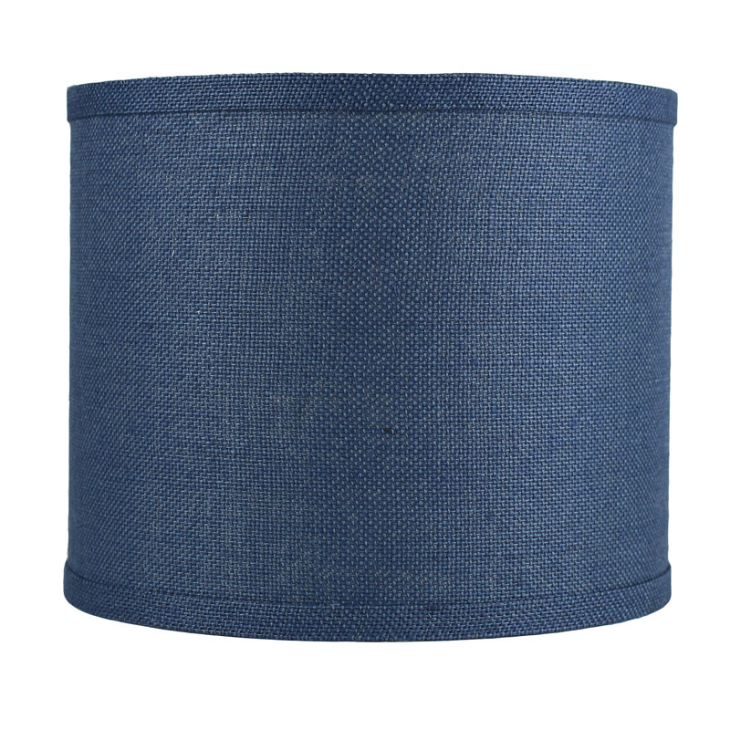 Abat-jour tambour en acrylique classique Ganya (araignée), Bleu denim, H 10 po x l 12 po x P 12 po