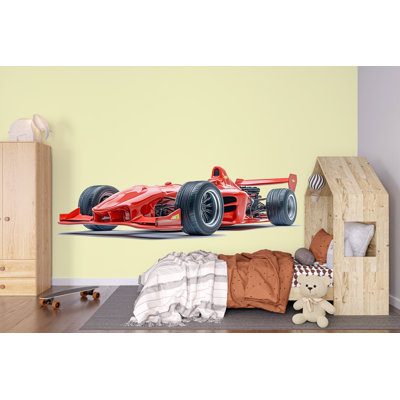 Red Race Car Wall Mural For Kids Room Racing Car Wallpaper Nursery Decor 262Mv