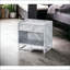 Faux marbre blanc & amp; Table basse chromée avec tiroir de rangement, peu encombrante pour le salon
