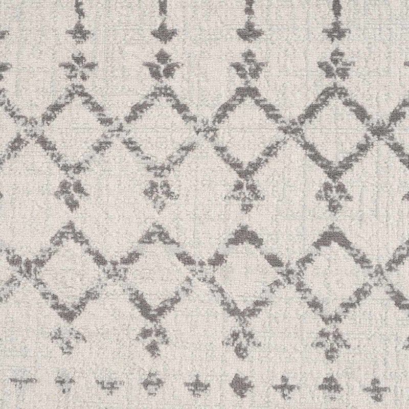 Tapis beige / noir à motif géométrique Mcgrane, Rond 7 pi 10 po