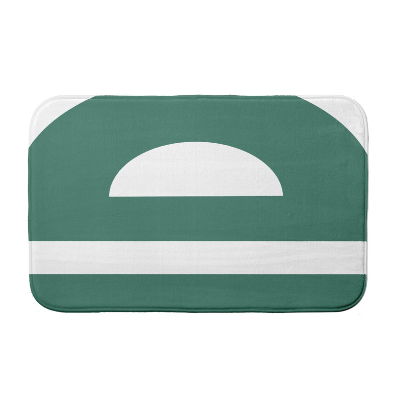 Tapis pour salle de bain Leonhardt, l 17 po x L 24 po, Vert