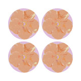 Hibiscus Vegan Leather Round Pebble Placemat