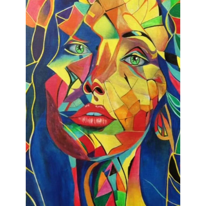 Plusieurs couleurs de visage | Acrylique sur toile | Par Inderjeet