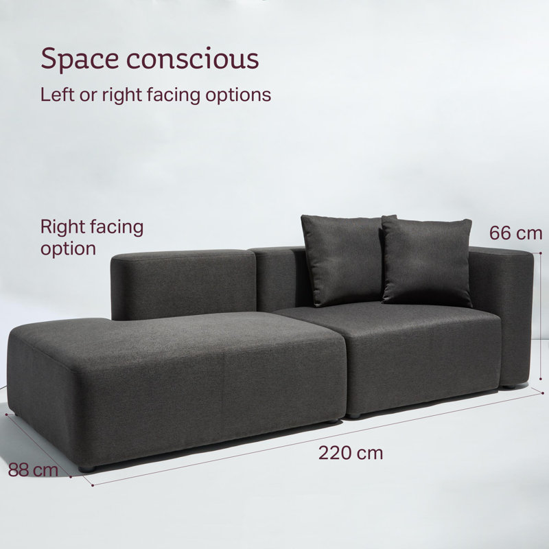 Oscar Upholstered Chaise Lounge, Right