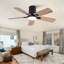 Ventilateurs de plafond à profil bas de 42 pouces avec lumière et télécommande, moteur à DEL à intensité variable et réversible, pour une utilisation à l'intérieur ou à l'extérieur de la chambre à coucher