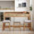 4-Piece Dining Table Set For 3, Retro Kitchen Table And Chairs Set With 3 Storage Drawers, Ideal For Small Spaces (Dining Set)-2011302404