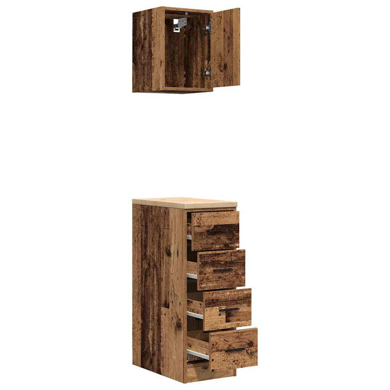 2 Piece Garage Cabinet Part Or Accessory, Old Wood