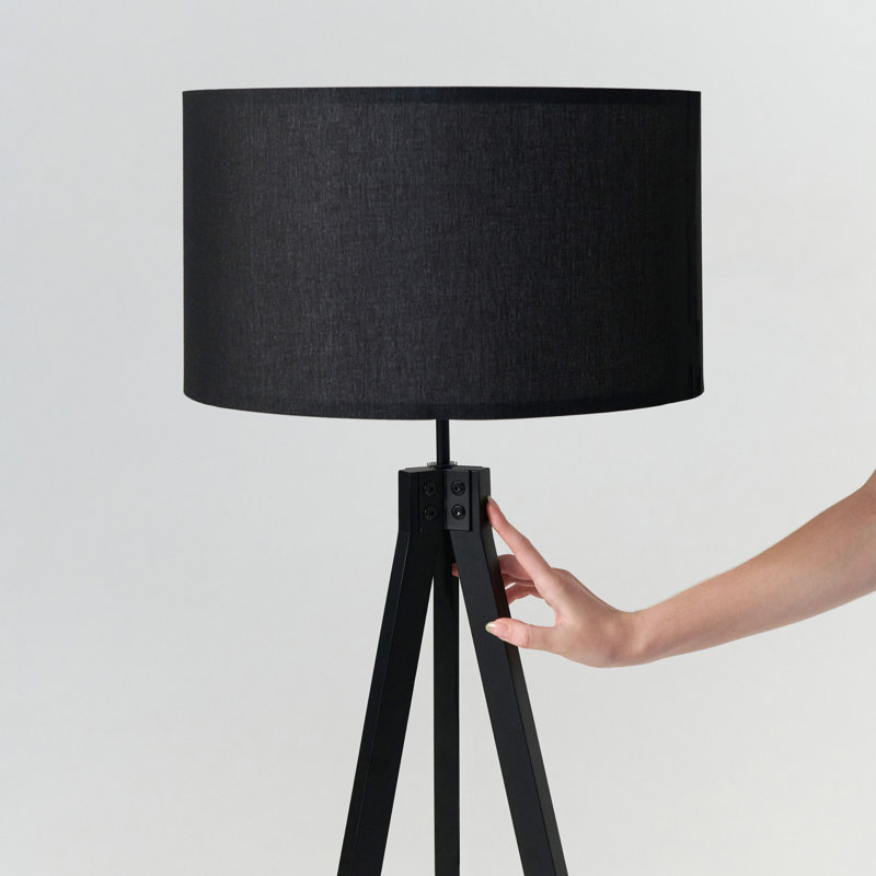 Black Tripod Floor Lamp with 3-Way Switch for Kids' Nursery