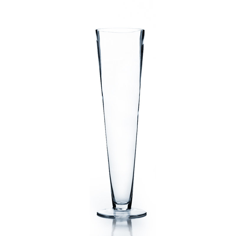 Vase en verre Pilsner, H 16 po x l 4 po x p 4 po