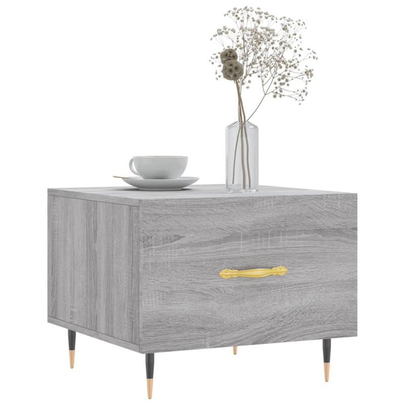 Four Leg Coffee Table with Storage, grey sonoma