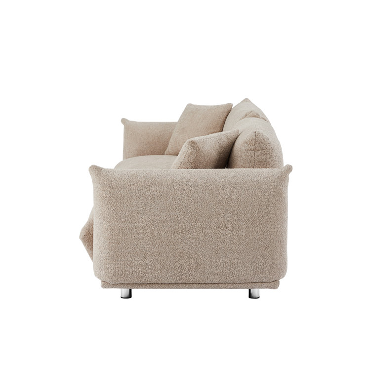 Anarii 85 W Lambs Wool Upholstered 3 Seater Sofa Latitude Run Fabric: Camel Wool