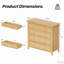 Buffet moderne en bois avec 4 tiroirs, grand rangement et éléments en rotin pour une utilisation polyvalente à la maison-648230054