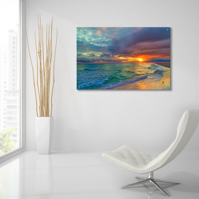 Colorful Seascape' by Ezra Tanner, Acrylic Glass Wall Art