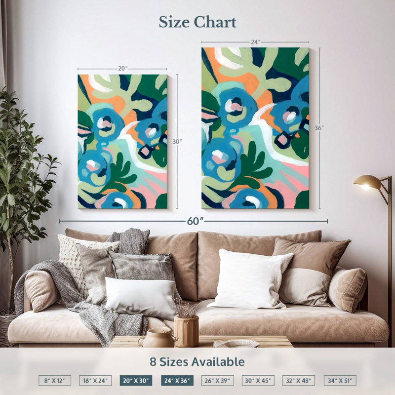 Avery Bright Floral Dance I, H 36 po x l 24 po