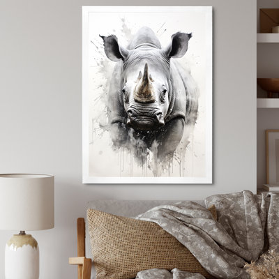 Mighty Stampede Rhinoceros sur impression sur toile