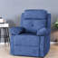 Fauteuil inclinable compact en métal bleu, pivotant moderne pour le salon