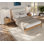 Ardin Solid Wood Bed Frame With Cream Boucle Upholstered Headboard