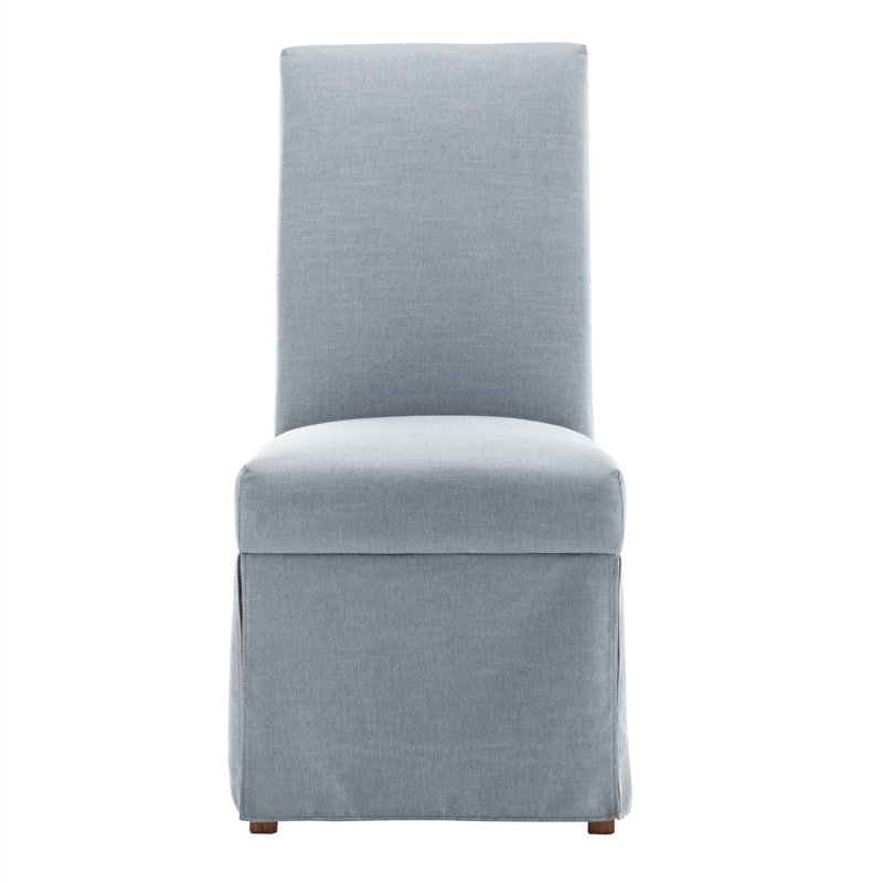 Upholstered Dining Chair With Skirted Design, Multiple Colors & Patterns Available, Sky